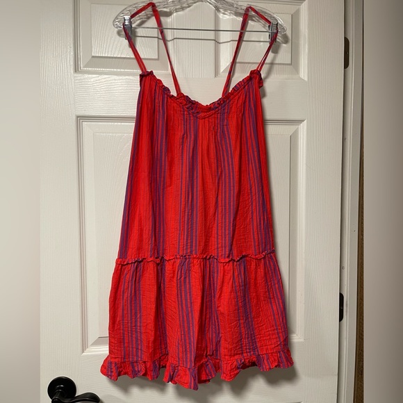 Universal Thread Woman's Dress Mini Sleeveless Red Stripe Pintuck Size XL - Picture 3 of 8